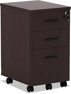 Alera ALE Valencia Mobile B/B/F Pedestal File, 15 7/8w x 20 1/2d x 28 3/8h, Mahogany