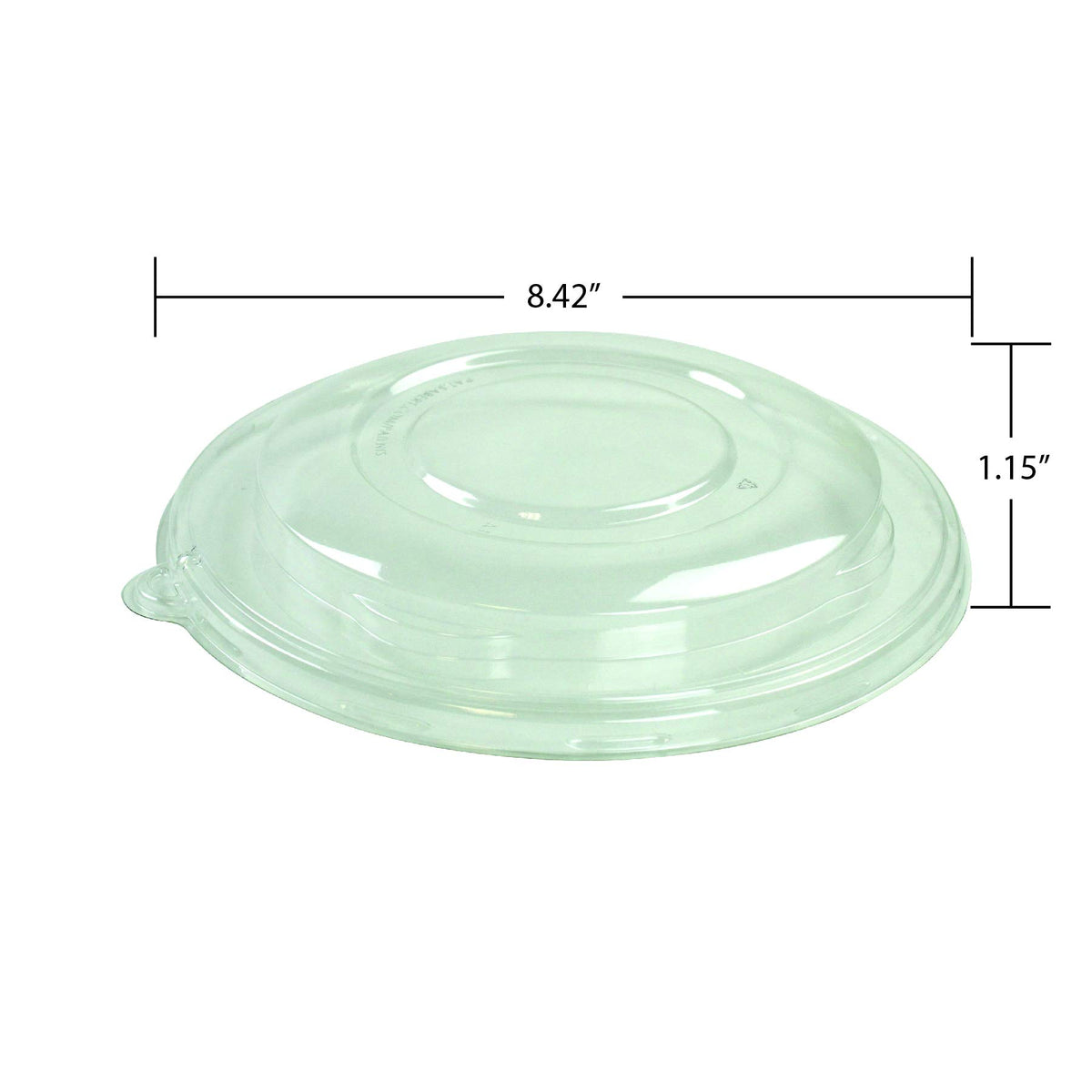 Clear High Dome Lid for by Sabert – 48.0 ounces, Polyethylene Terephthalate, Clear, Model 5112090D300