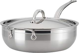 Hestan ProBond Forged - Professional Clad Stainless Steel All-In-One Pan, 5 Quart, with Helper Handle, Induction Compatible