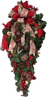 Christmas Trees,Artificial Garland Tree Hanging Upside Down Door Decoration Home Party Wedding Window Deco Craft New Year(90cm)