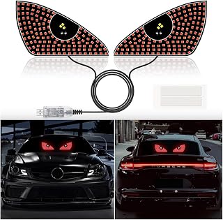 Devil Eyes Light for Cars,Dynamic Devil Eyes Led Car Lights,Devil Eyes Light for Car Windshield,USB Plug & Play Car Eyes LED Light with 12 Modes,Eye Signal Light for Car (Red)