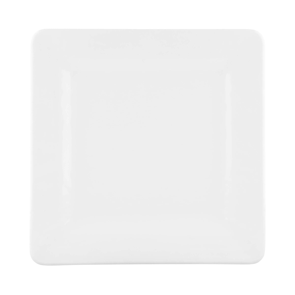 Square Pebble Plate by Elite Global Solutions – 7" sq., Melamine, White, Pack of 6, Model D7SQRR-W