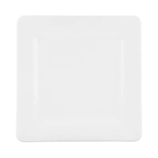 Square Pebble Plate by Elite Global Solutions – 7" sq., Melamine, White, Pack of 6, Model D7SQRR-W