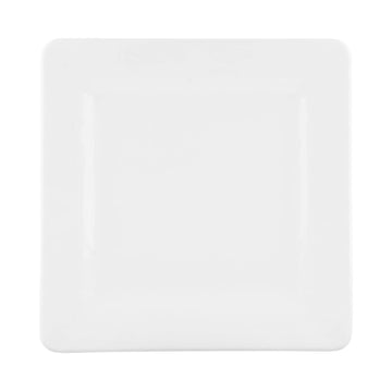 Square Pebble Plate by Elite Global Solutions – 7" sq., Melamine, White, Pack of 6, Model D7SQRR-W