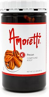 Amoretti Pecan Compound 2.2 lbs - Natural Flavors, Shelf Stable Even After Opening, Certified Kosher, TTB Approved, Perfect for Baking Applications & Beverages
