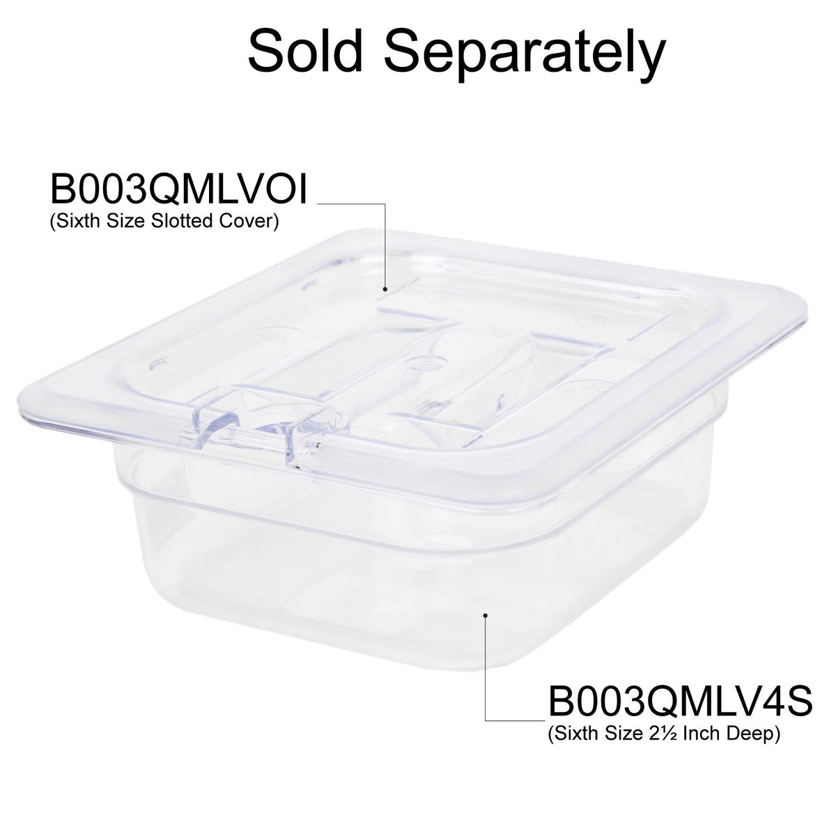 Excellant Deep Polycarbonate Food Pan by Thunder Group – 2-1/2-Inch deep, 6.0 inches, Polycarbonate, Clear, Model PLPA8162