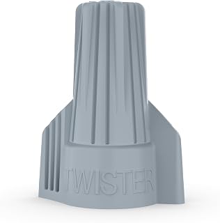 Ideal Industries Ideal Electrical Twister Gray Wire Connector (30-342), Box of 50 — Smooth Twist-On Wire Nuts for 16 to 6 AWG with Swept Wings