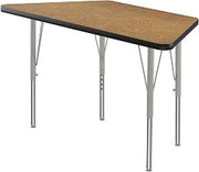 Correll 24x48 Top Bar Stool/Standing Height Trapezoid Activity Table in Oak