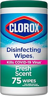 Clorox Disinfecting Cleaning Wipes, Bleach Free, Fresh Scent, 75 Count (Pack May Vary)