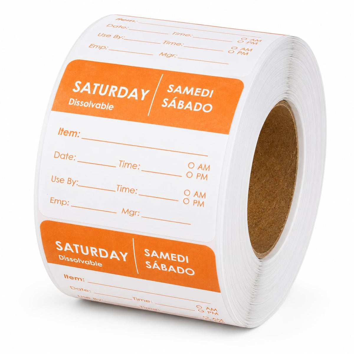 Saturday 2" x 2" Dissolvable Day of the Week Labels by Glownary – 2 X 2 Inches, Paper, Orange, Model Saturday -2x2-250