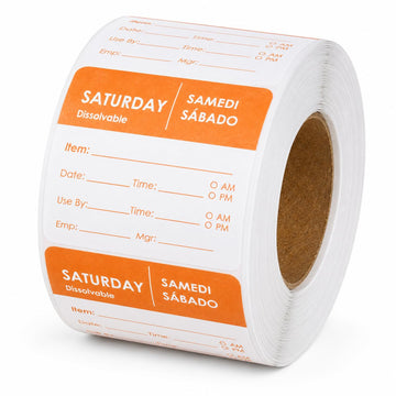 Saturday 2" x 2" Dissolvable Day of the Week Labels by Glownary – 2 X 2 Inches, Paper, Orange, Model Saturday -2x2-250