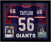 Lawrence Taylor Autographed/Signed New York Framed Blue Football Jersey