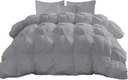 3pc Pinch King Size Comforter Set All-Season 500 GSM 800 Thread Count 100% Egyptian Cotton Silver King (106'' x 90'')