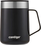 Contigo Streeterville Stainless Steel Mug with Handle and Splash-Proof Lid, Vacuum-Insulated Metal Cup for Coffee and Tea with Handle and Grip Base to Prevent Slipping, Licorice, 14 oz (414 mL)