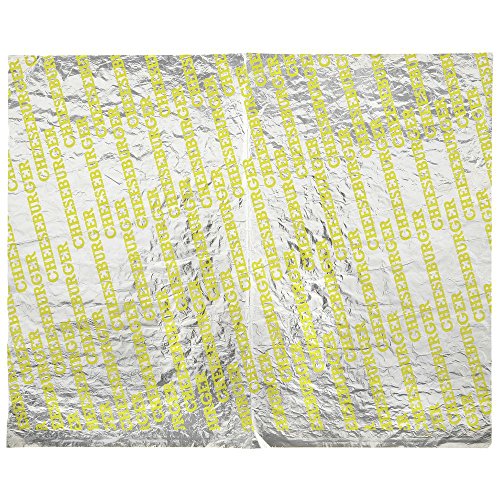 Cheeseburger Foil Wrapper Paper-Lined - 14"L x 10 1/2"W 2500 Per Case by GENERAL PACKAGING PRODUCTS INC – 14 inches x 10.5 inches, Foil, Silver, Pack of 2500, Model GPPW66CB