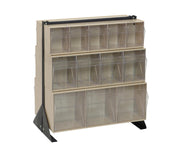 QUANTUM STORAGE SYSTEMS 20-1/4"D x 23-5/8"W x 28"H / 6 Ivory Tip Out Bins Multi-Sizes / Black Standing Shelf Units