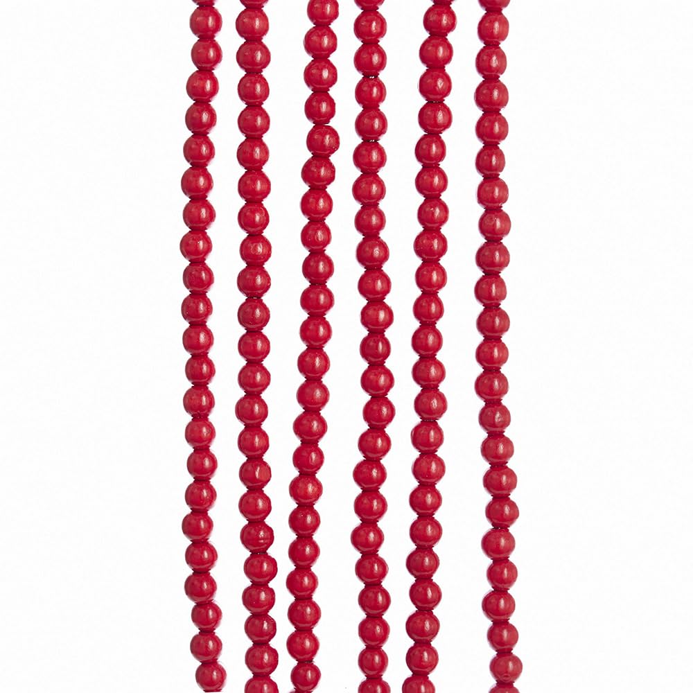 9-Foot x 14MM Wooden Red Beaded Garland by Kurt S. Adler – 9 Foot x 14MM, Wood, Red, Model TN0066/R