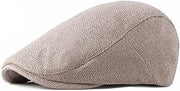Men Newsboy Cap Ivy Cap Straw Weave Linen-Like Cotton Cabbie Newsboy Hat Hunting Cap (Color : B, Size : Adjustable 55-59CM)