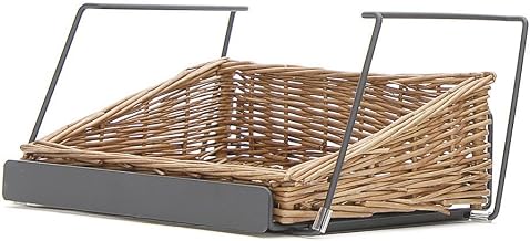 Black Metal/Wicker Countertop Stackable Basket Display - 13 1/4" L x 10" D x 6 1/2" H