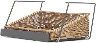 Black Metal/Wicker Countertop Stackable Basket Display - 13 1/4" L x 10" D x 6 1/2" H