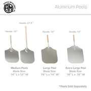 3016 Aluminum Pizza Peel with 19 Inch Wood Handle - 12 x 14 Inch by American Metalcraft – 35.5-Inch, 48.0 ounces, Aluminum, Silver, Model 3512