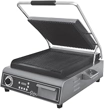 Globe GPG14D Deluxe Countertop Grooved Panini Single Grill, NSF