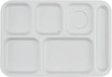 G.E.T. 14 1/4" x 9 3/4" White Plastic 6-Compartment Tray (Set of 4)