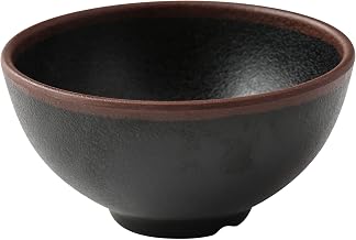 Yanco NA-504BK Nature Art Rice Bowl, 4 1/2"" X 2 1/4"" RICE BOWL 10 OZ, Melamine, Black, Pack of 48