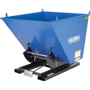 Steel Self-Dumping Forklift Hopper with Bump Release by Global Industrial – 61.62"L x 41.31"W x 42.69"H, 1.0 cubic_yards, Alloy Steel, Blue & Black, Model 989024
