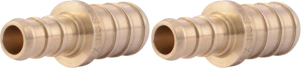 SharkBite 3/8 x 1/2 Inch Crimp Reducing Coupling, Brass Plumbing Fitting, PEX Pipe, PE-RT, UC009LFA (Pack of 2)