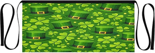 Happy St Patrick's Day 3-Pocket Server Apron Professional Waist Apron for Waitress, Bartender & Restaurants, Water-Resistant Half Apron for Men Women