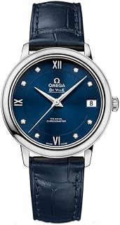 Omega De Ville Prestige Automatic Blue Diamond Dial Ladies Watch 42413332053001