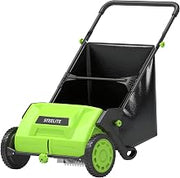 Steelite 21inch Leaf & Grass Collector, Push Lawn Sweeper for Grass Clippings, Leaves & Debris, Manual Push Yard Sweeper with Height Adjustment & Large Collection Hopper