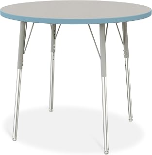 Jonti-Craft Berries 6488JCA131 Round Activity Table - 36" Diameter, A-Height - Freckled Gray/Coastal Blue/Gray