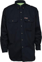 MCR Safety Summit Breeze Flame Resistant FR Long Sleeve Shirt, 7-Ounce Cotton, Vents, Men's Work Shirt, Navy 5X-Large Tall