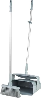 Remco - A Vikan Company 62503 Lobby Dustpan with Broom, Polypropylene/Polyester/Aluminum, 7" X 14" Bin, 37" Handle, Gray