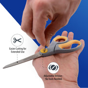 8” Titanium Bonded Scissors with Adjustable Glide and Soft Handle by Westcott – 2-Pack, Titanium Bonded, Gray/Yellow, Model 13901