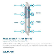 Aqua Sentry Replacement Filter by Elkay – 1 Count (Pack of 1), Plastic, White, Model 56192C