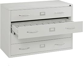 Global Industrial 37"W Media Cabinet, 4 Drawer, Putty