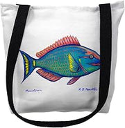 Betsy Drake TY115S 13 x 13 in. Parrot Fish Small Tote Bag Black