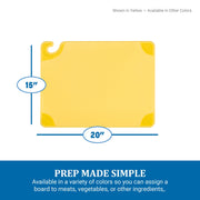 Carlisle Sanitary Maintenance B378727 Saf-T-Grip Cutting Boards Green - 15 x 20 x 0.5 in. by San Jamar – 20"L x 15"W, Plastic, Green