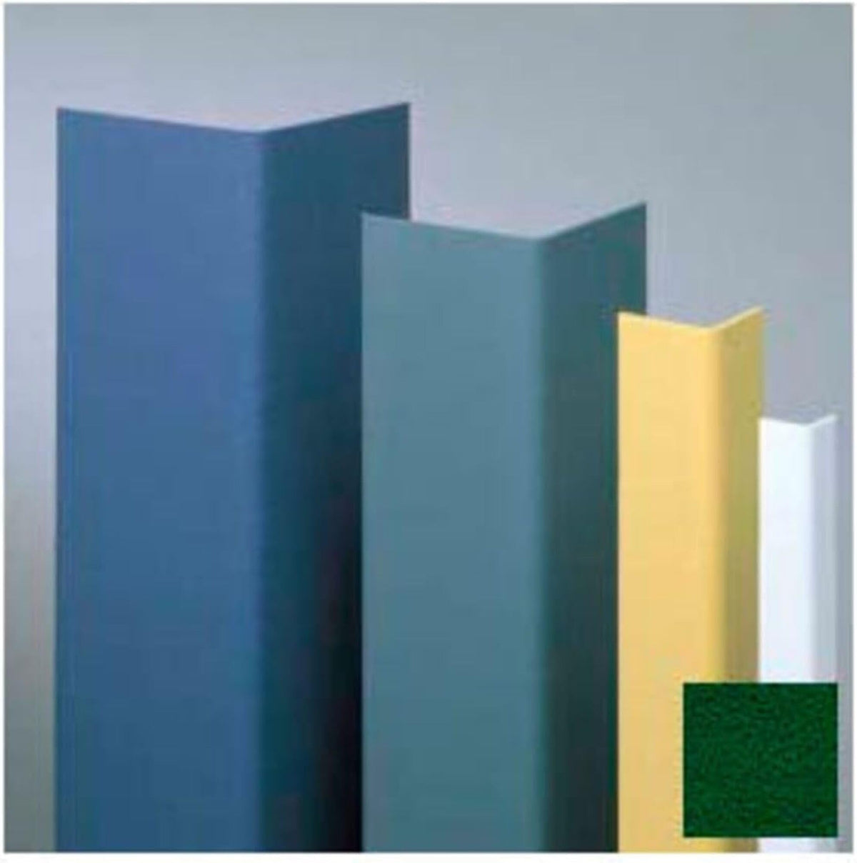 Surface Mounted Corner Guard by Pawling – 50"L x 9"W x 5"H, Vinyl, Hunter Green, Model CGU-1245-4-156