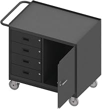 Durham 3121-95 Mobile Bench Cabinet, 4 Drawer, Steel