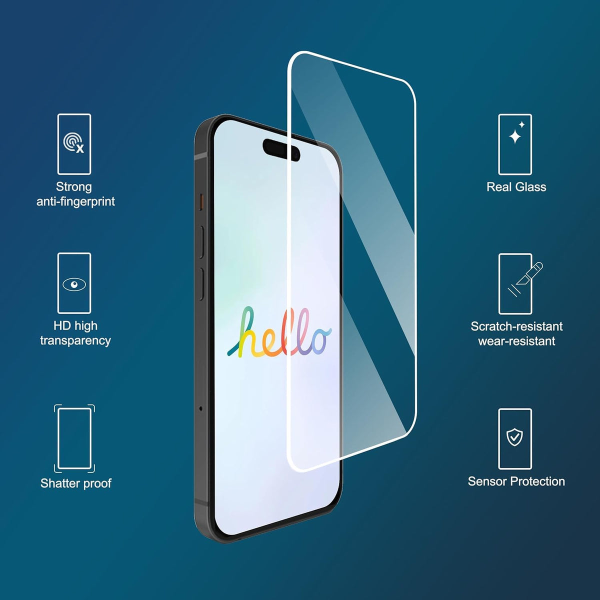 3 Pack Screen Protector for iPhone 17 / iPhone 16 Pro [6.3 inch] with Installation Frame by Generic – Glass, iPhone 17/16 Pro, Pack of 3, Model X-011903-3