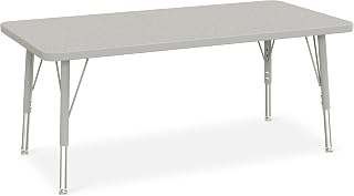 Jonti-Craft Berries 6403JCE000 Rectangle Activity Table - 24" X 48", E-Height - Freckled Gray/Gray/Gray