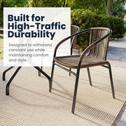 Flash Furniture Dark Brown / Set of 1 / Contemporary Patio Dining Chairs