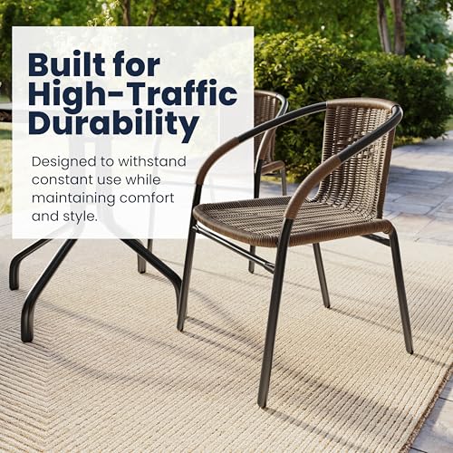 Flash Furniture Dark Brown / Set of 1 / Contemporary Patio Dining Chairs