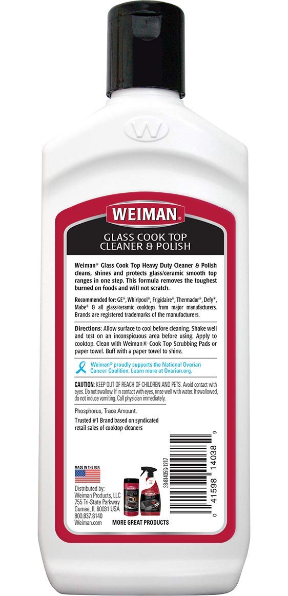 Glass Cook Top Cleaner 10 fl oz - 6 pack by Weiman – 10 Ounce (Pack of 6), Pack of 6, Model 38_WEI
