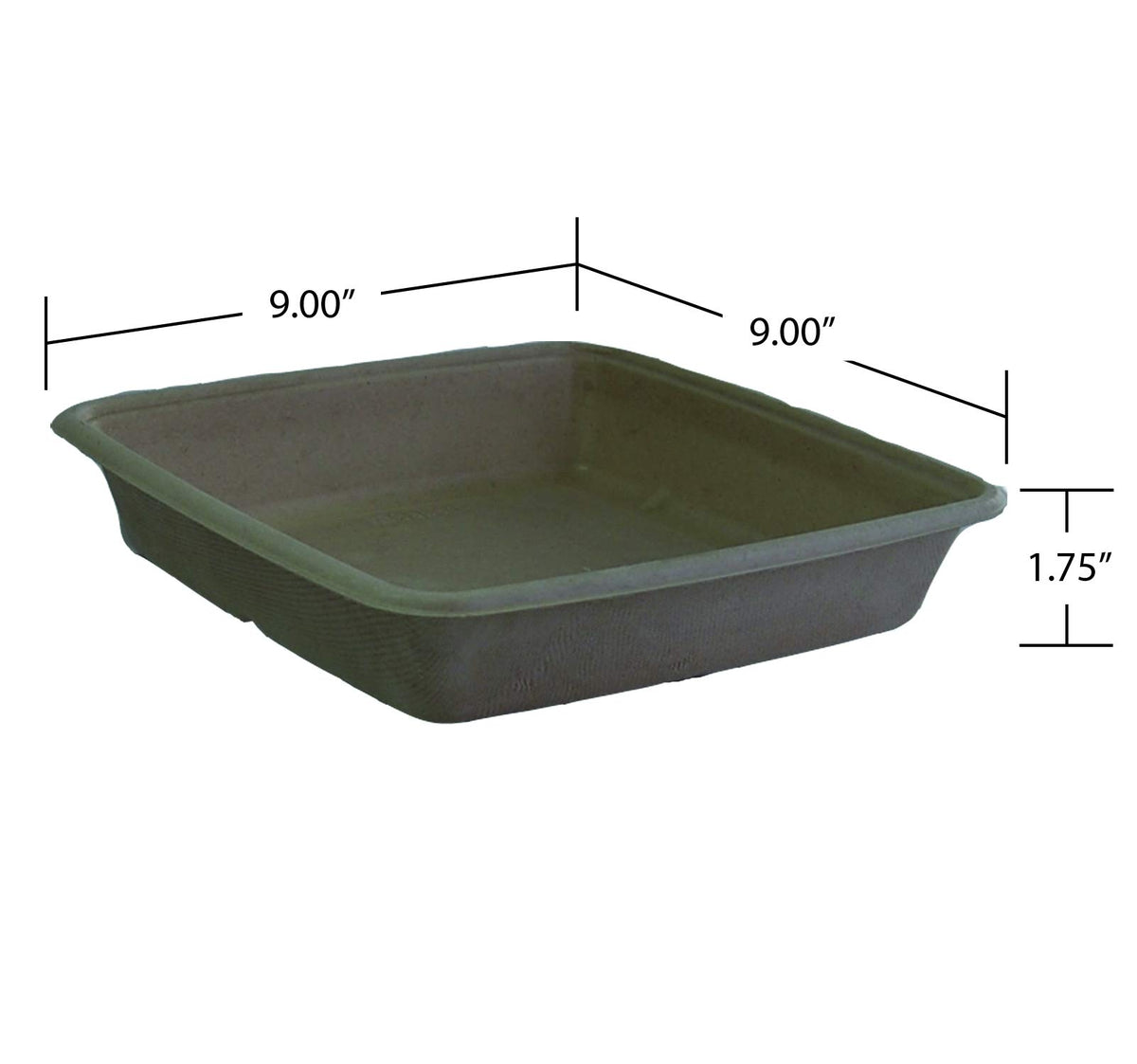Pulp 48 oz Square Container by Sabert – 48 oz., 48.0 ounces, Plastic, Natural, Pack of 300