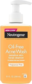 Neutrogena Oil Free Acne Face Wash, Fragrance Free, 9.1 fl oz